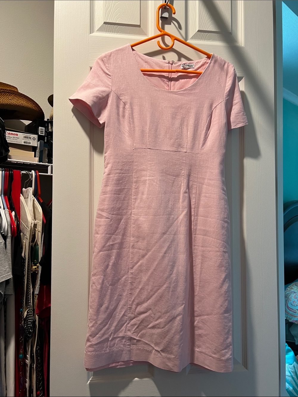 Chadwicks Soft Pink Scoop Neck Midi Dress